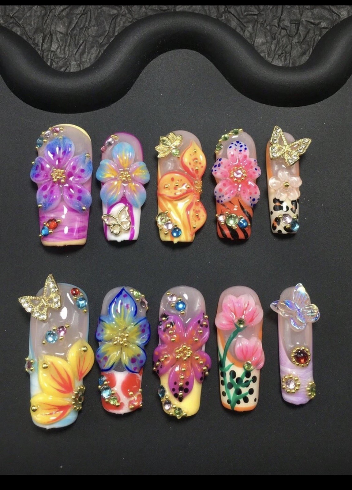 Indi multi coloured nails