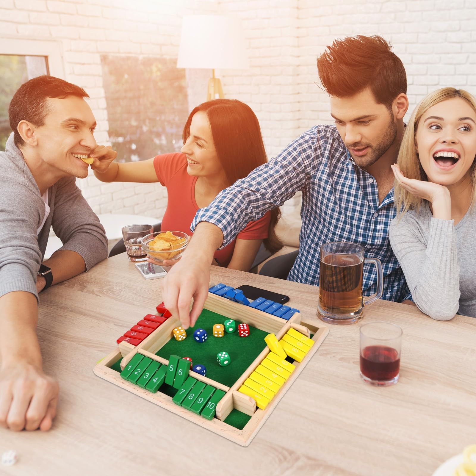 4 Color Shut The Box Game 4 Player,Shut Board Game,Math Table…