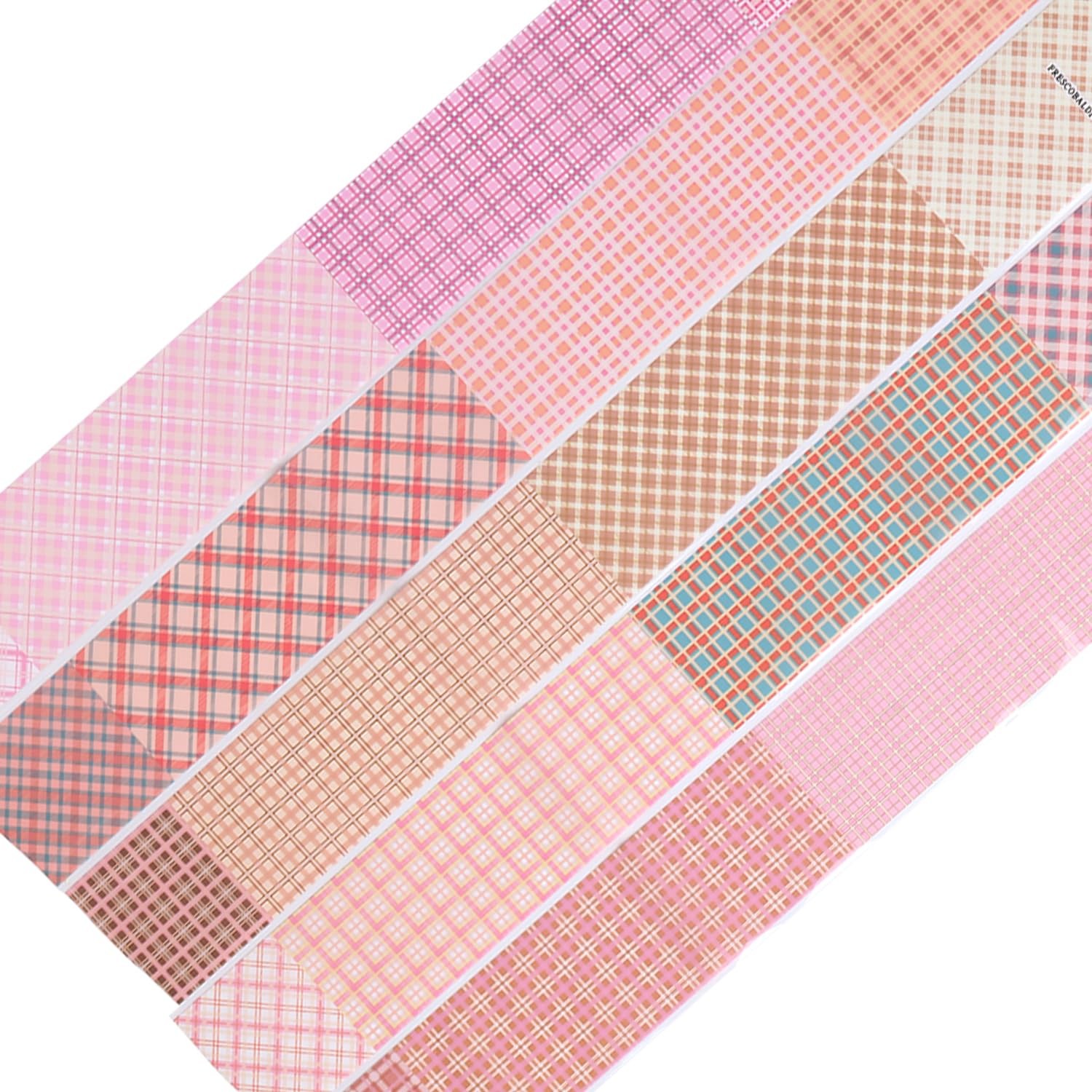 FSpronail Plaid Nail Foil Transfer, 10 Rolls/Box Pink