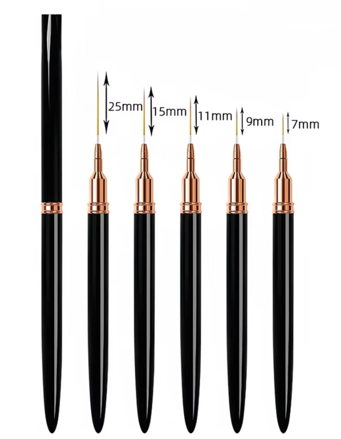 5Pcs Nail Brush Pen Art Liner Brushes Set Elongated Striping Drawing Creative