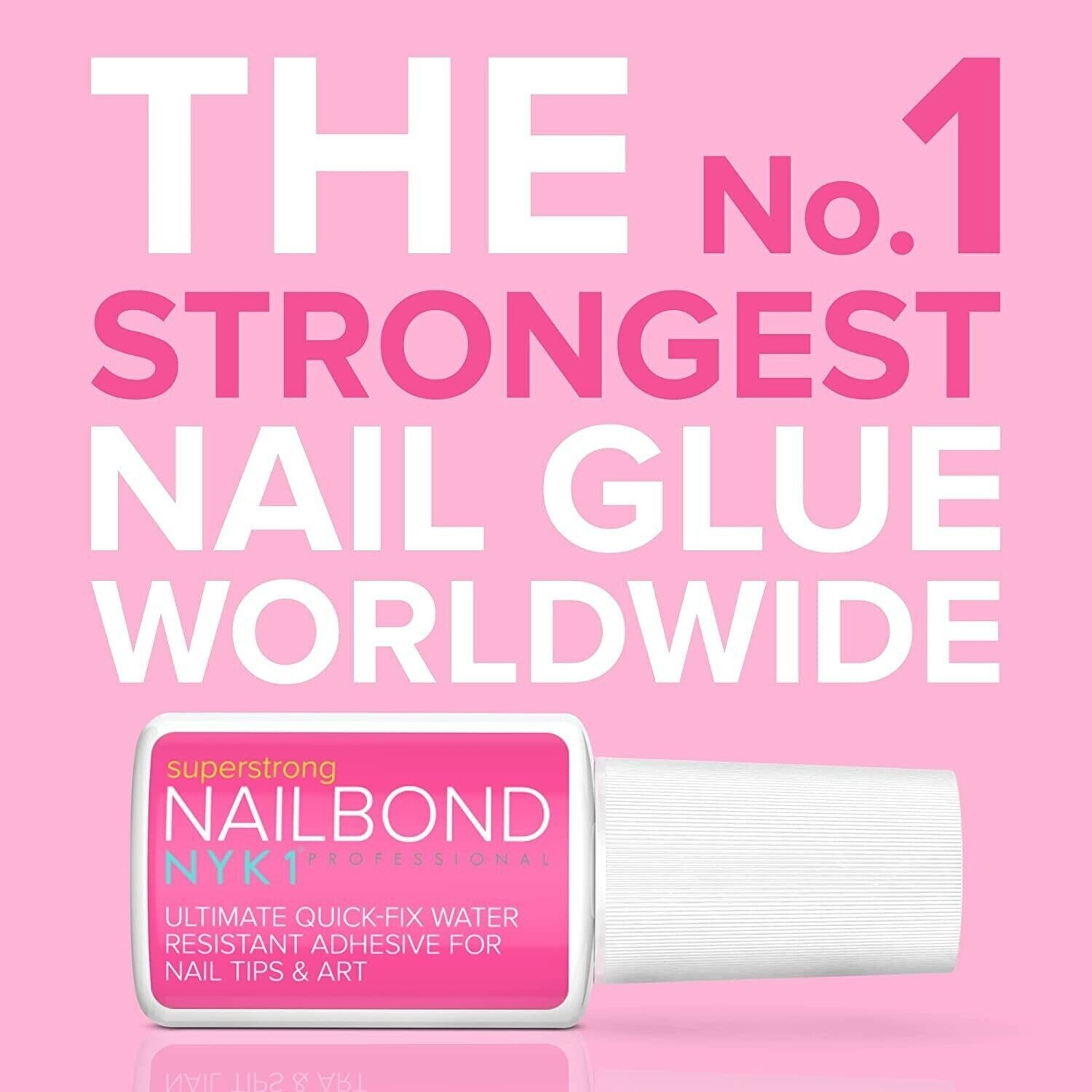 Super Strong Nail Glue for Acrylic Nail Tips & Press on Nails Bond Brush on Nail