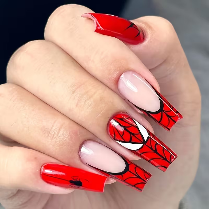 New Set of 2 Spider-Man Press on Nails