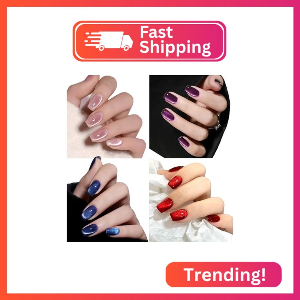 4 Packs (96Pcs) Press on Nails Fake Nails Glue on Nails Set with Adhesive Tabs N
