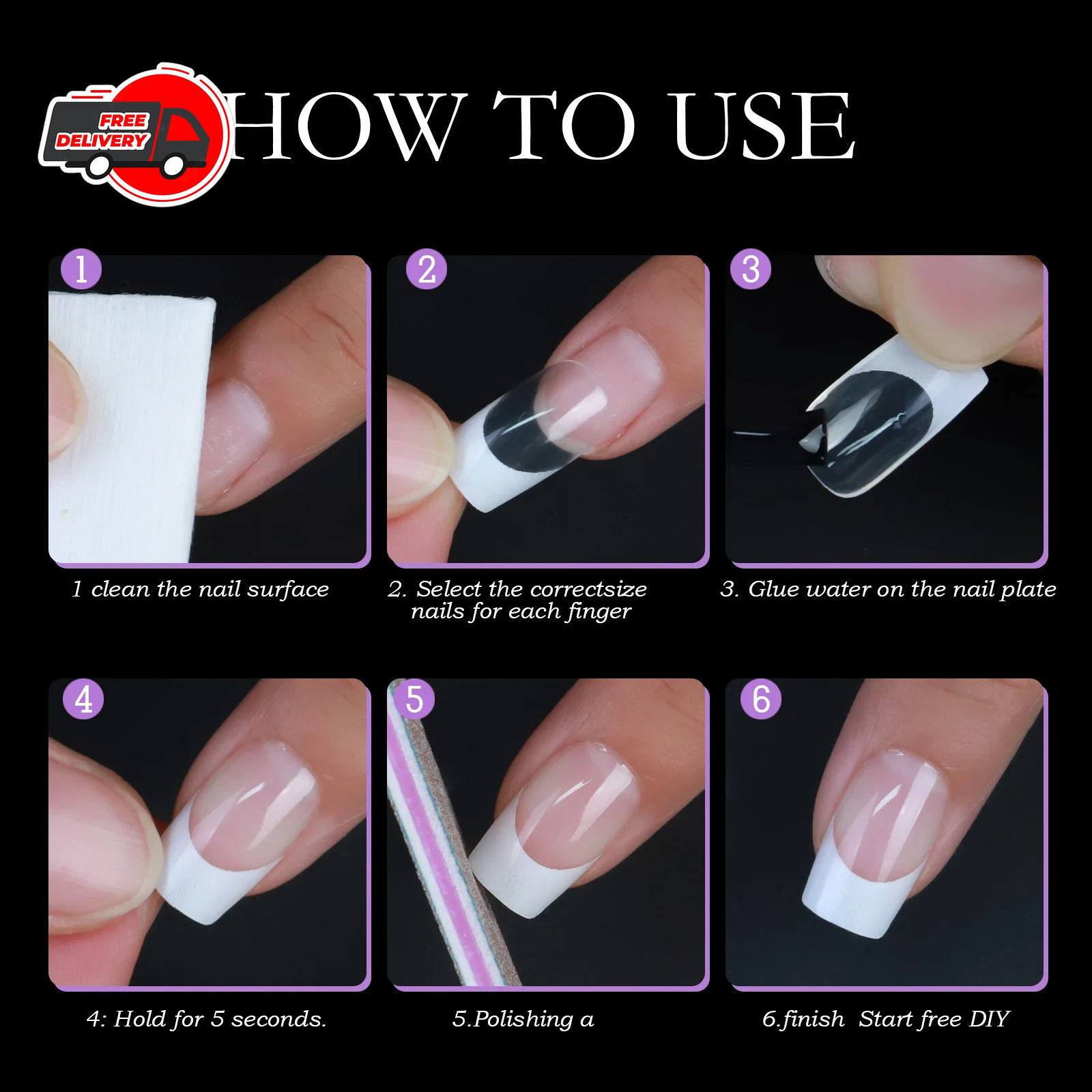 120Pcs False Nail Tips Short French Half Cover Artificial Acrylic Nails Clear