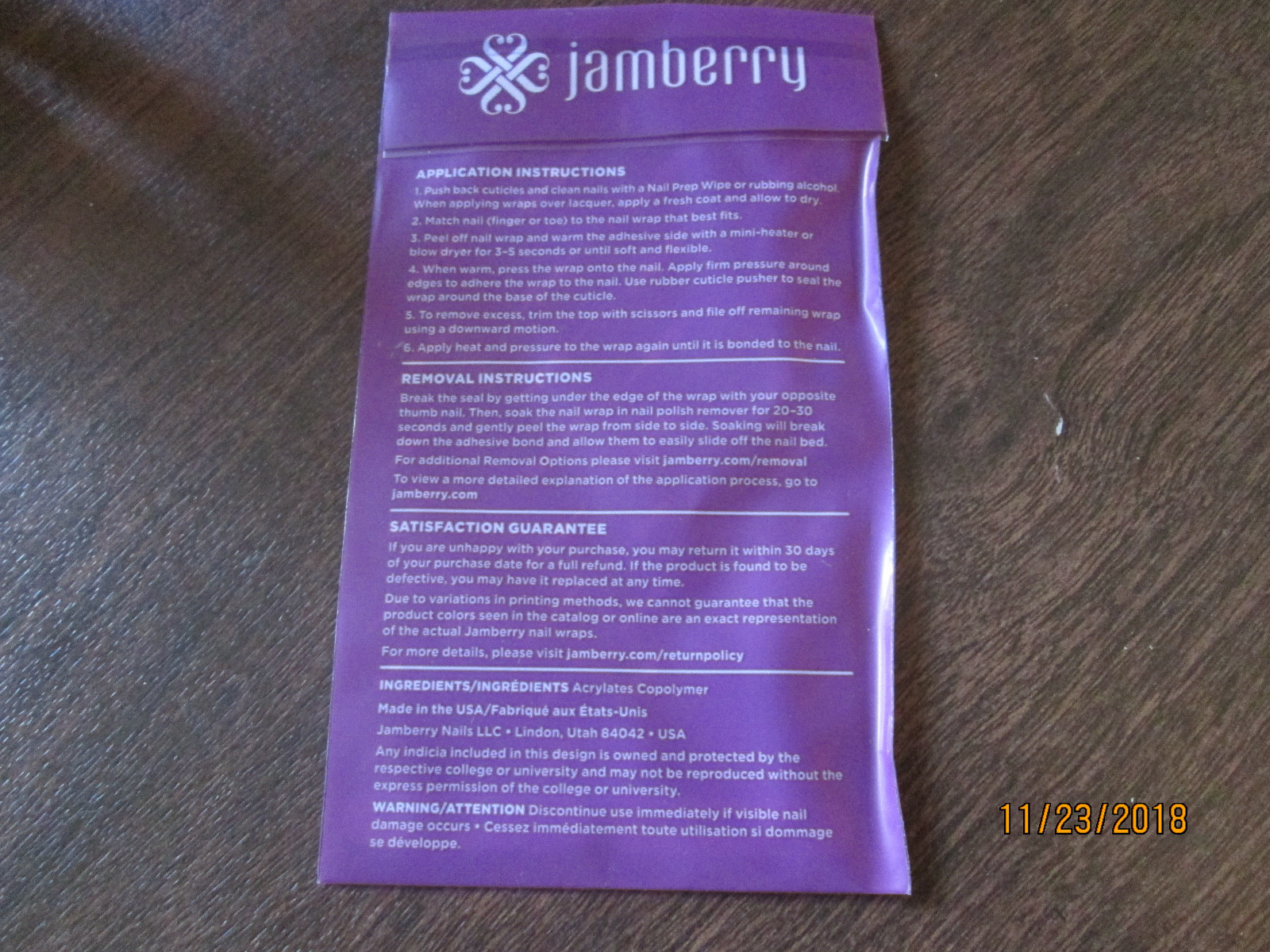 Jamberry Joyful Laughter H214 Heat Activated Nail Wrap Full Sheet