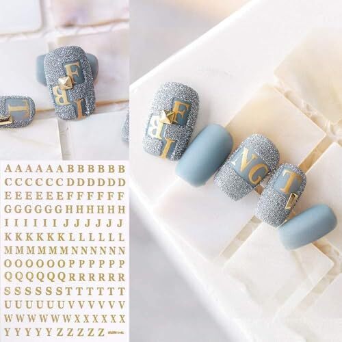 1Pc Black Fashion Letter Nail Art Stickers English Alphabet Nail Decals