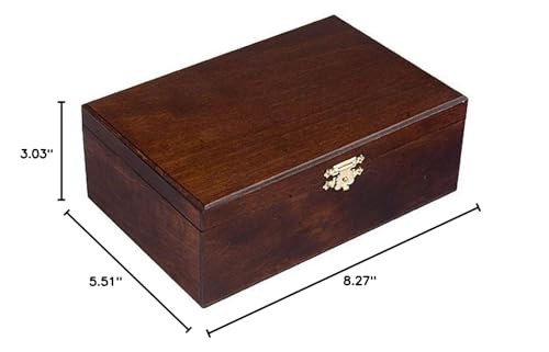 Wooden Storage Box/Case For Standard Size Chess Pieces – Small, Brown