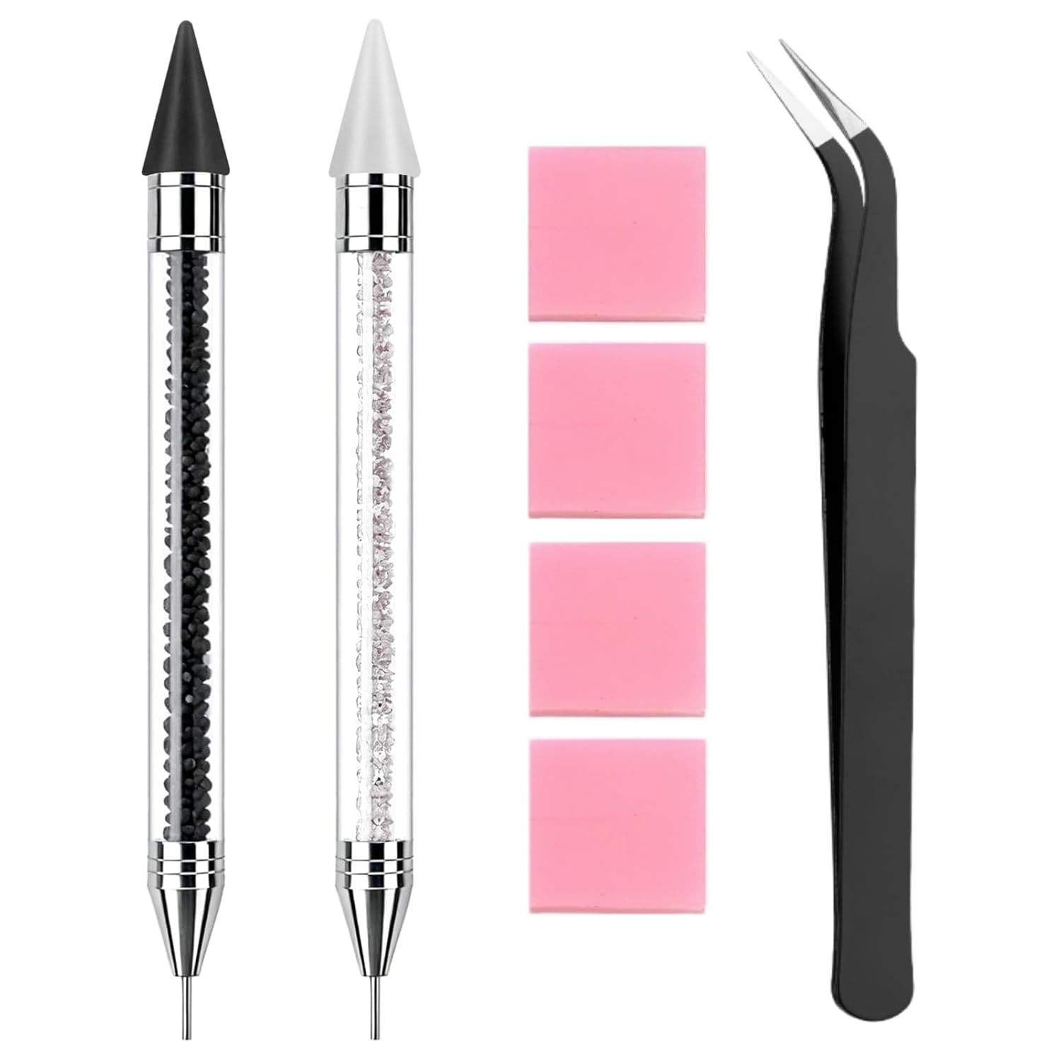 Rhinestone Picker Tool, 2 Pack Rhinestone Pen Bedazzling Pen with Tweezer | Wax