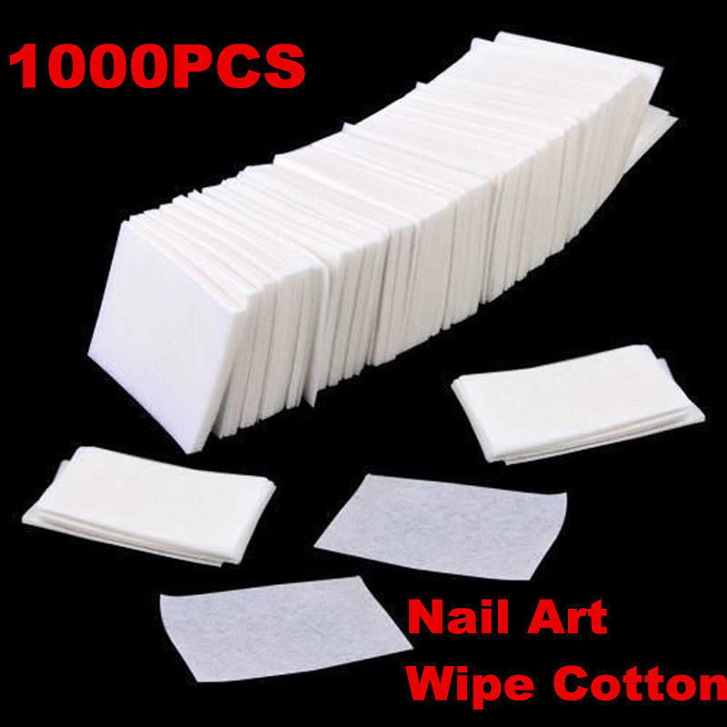 1000 Pcs Acrylic UV Gel Cotton Nail Polish Remover Cleaner Wipes Lint Free