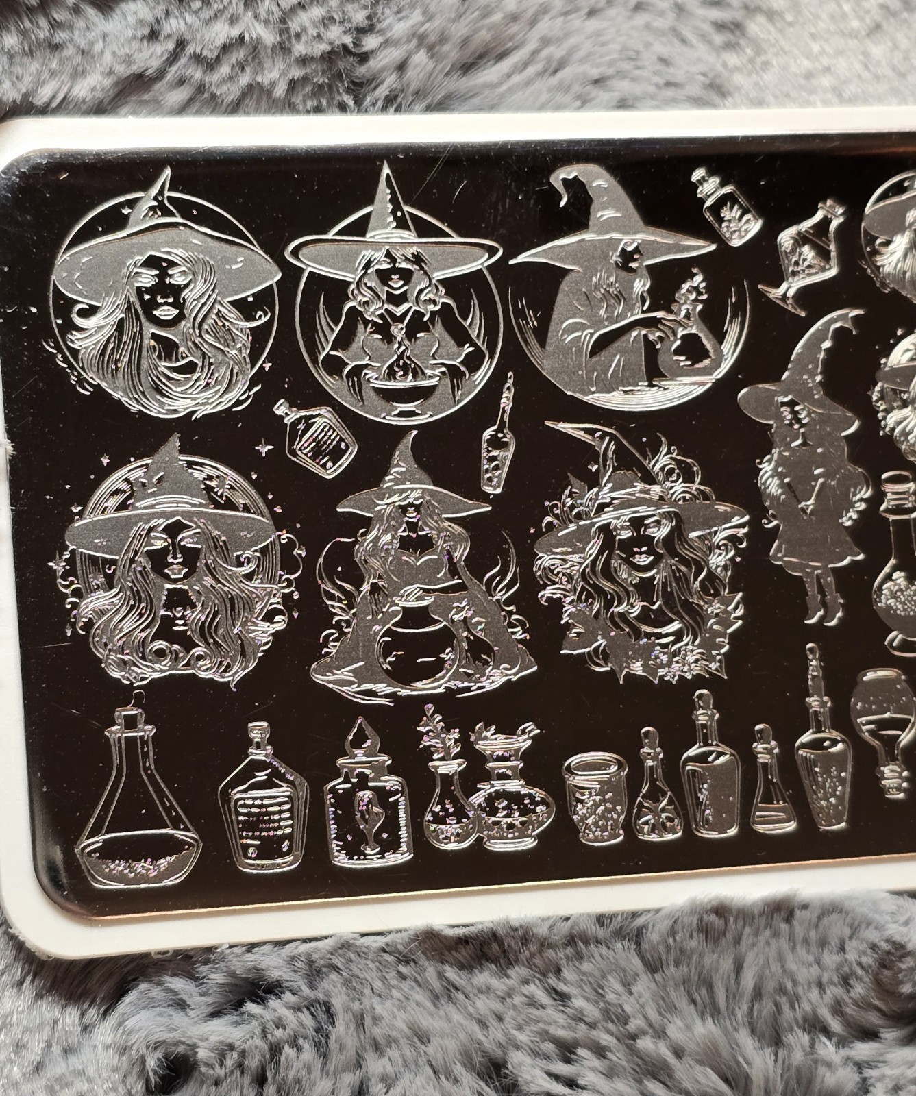 HTF Pretty Fingers By Robin Halloween Witch Magic Potion Gothic Nail Stamp Plate