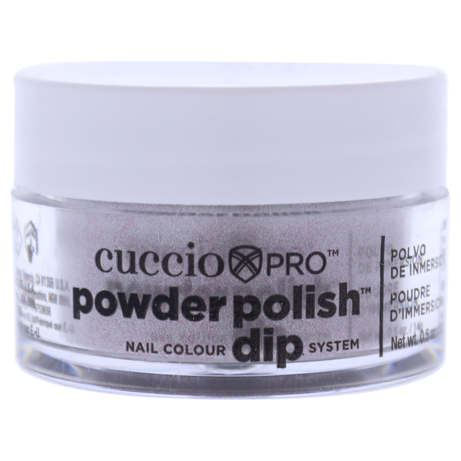 Pro Powder Polish Nail Colour Dip System – Silver With Baby Pink Glitter- 0.5 oz