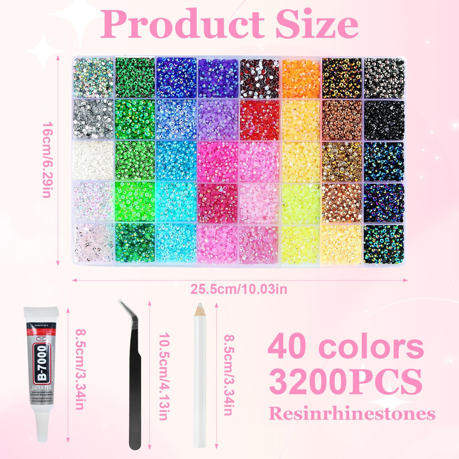 40 Colors Resin Jelly Rhinestones for Bedazzling,3mm 32000 Pcs Bedazzler Kit …