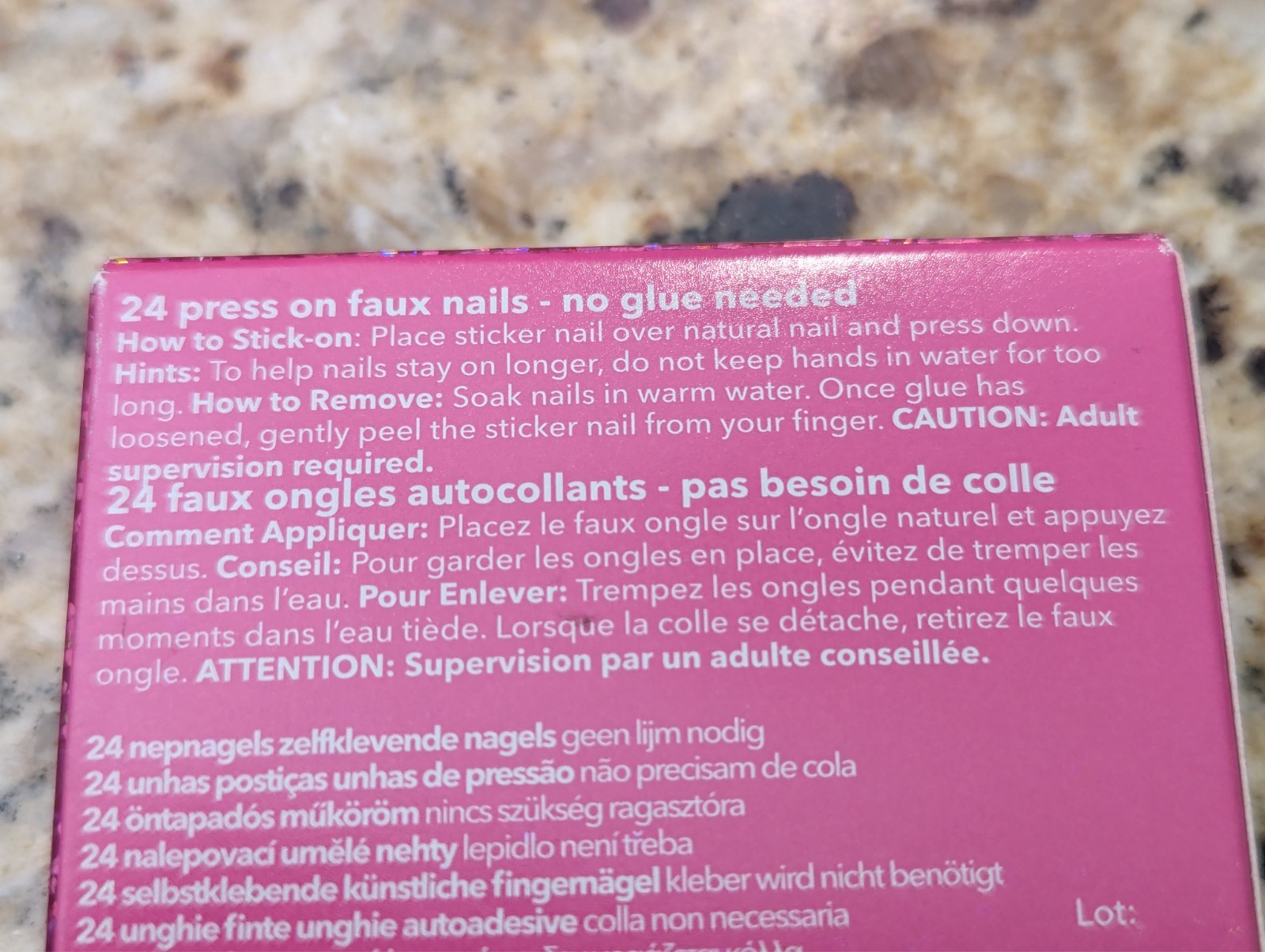 Claire’s Girls Faux Nails Butterfly Purple 24ct