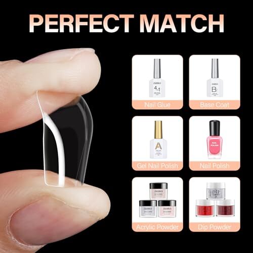 Short Square Nails Clear Gel Nail Tips False Full Cover Soft 216pcs–square