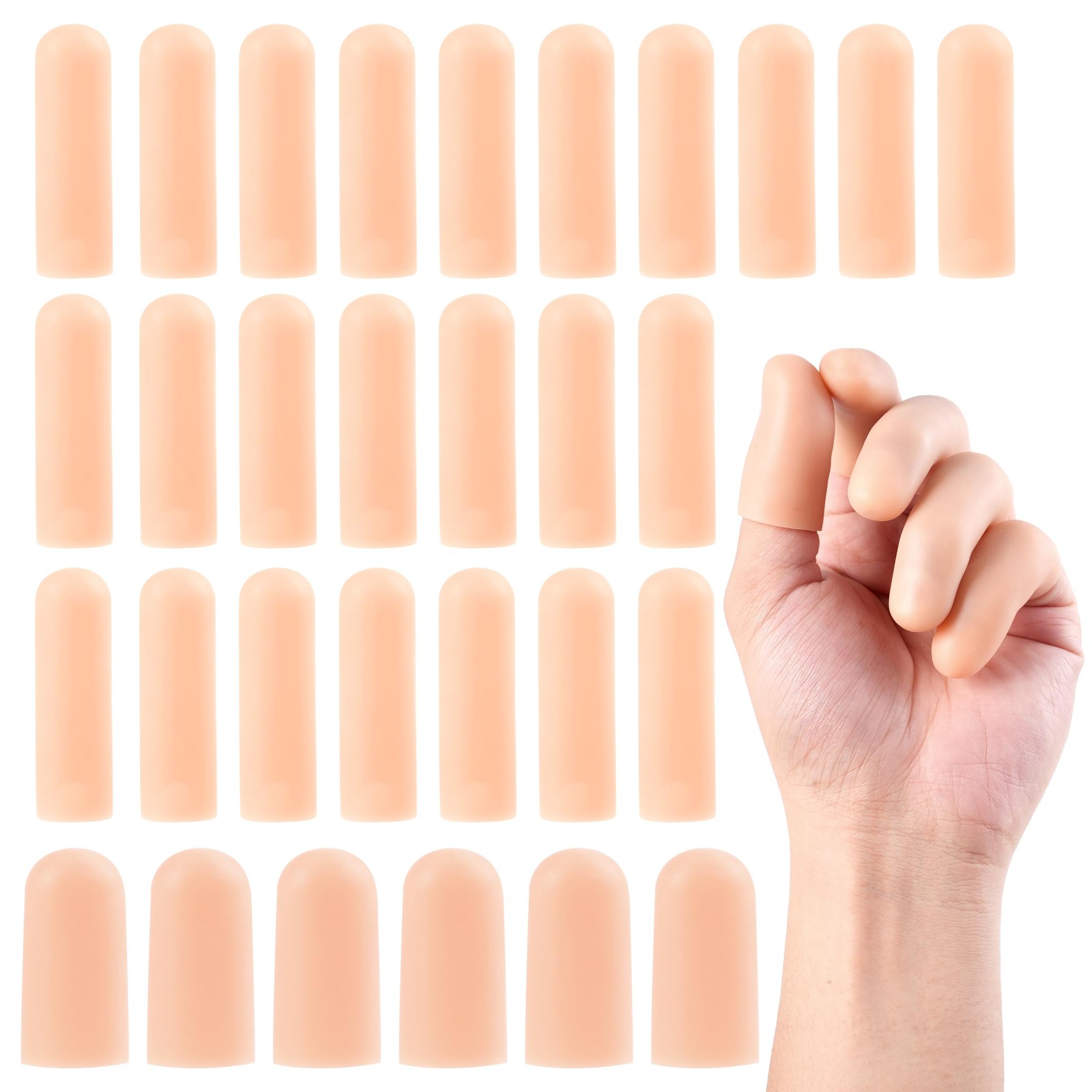 30 Pcs Gel Finger Cots, 2 Sizes Thumb Protector, Soft Finger Covers for Cuts,…