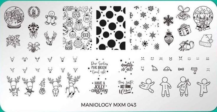 Maniology MXM043 Gingerbread Man Reindeer Thanksgiving Christmas Winter Nail