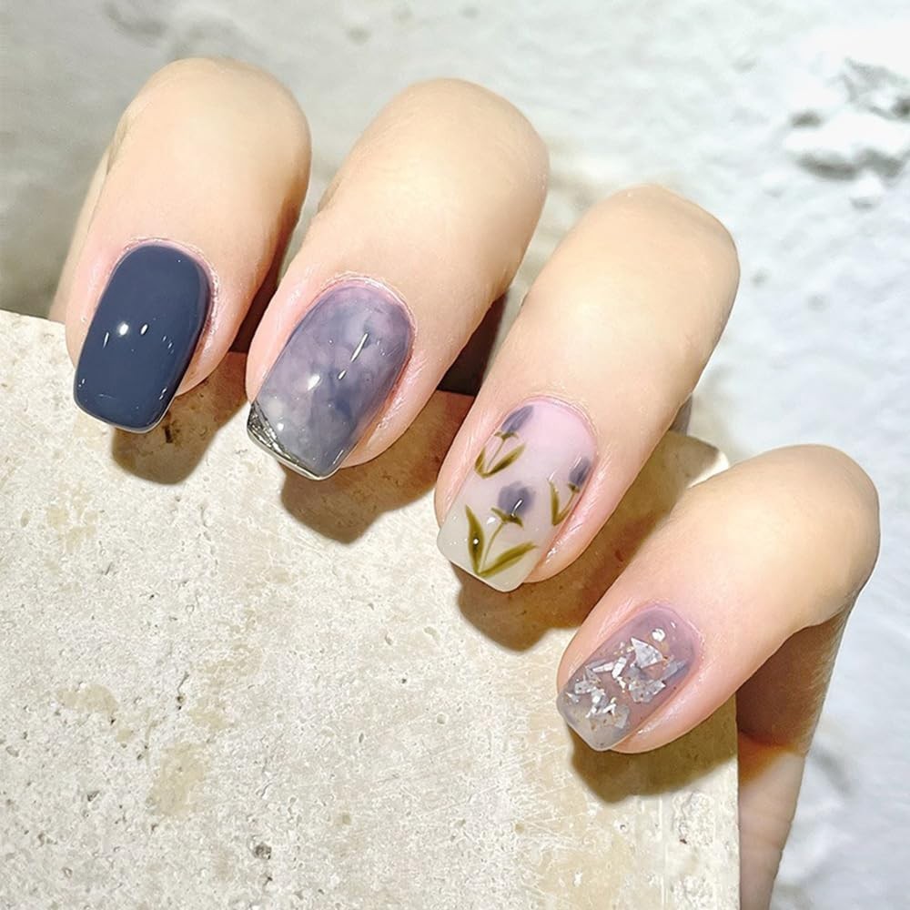 Secret Lives Reusable Press On Nails Translucent Nude Peach 24 Nails