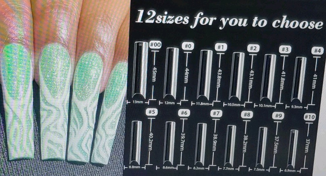 UNA GELLA Square Nail Tips XXL Long Half Cover Gel Tips 120PCS No C Curve XLONG
