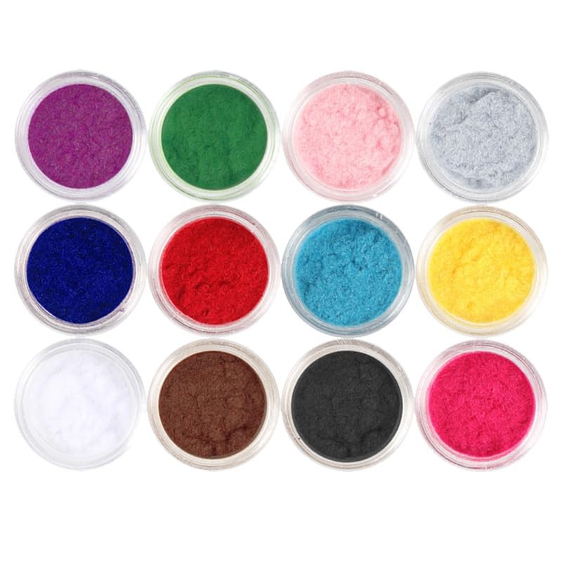 12 Color/Set Fuzzy Flocking Velvet Nail Glitter Pigment Velvet for Nail DIY U…