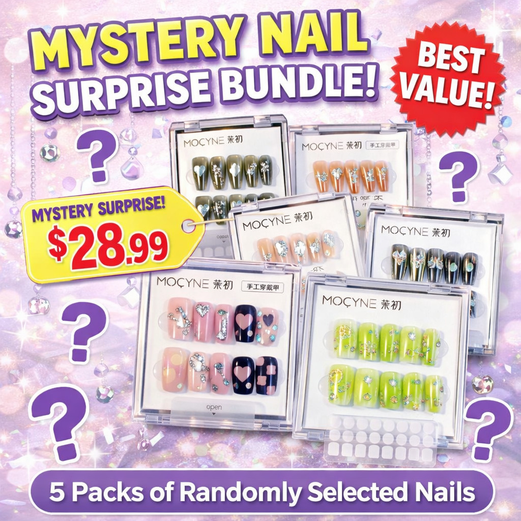 Press On Nails Bundle Lot 4-5 Sets Reusable Handmade Nail Kit w Glue Tabs
