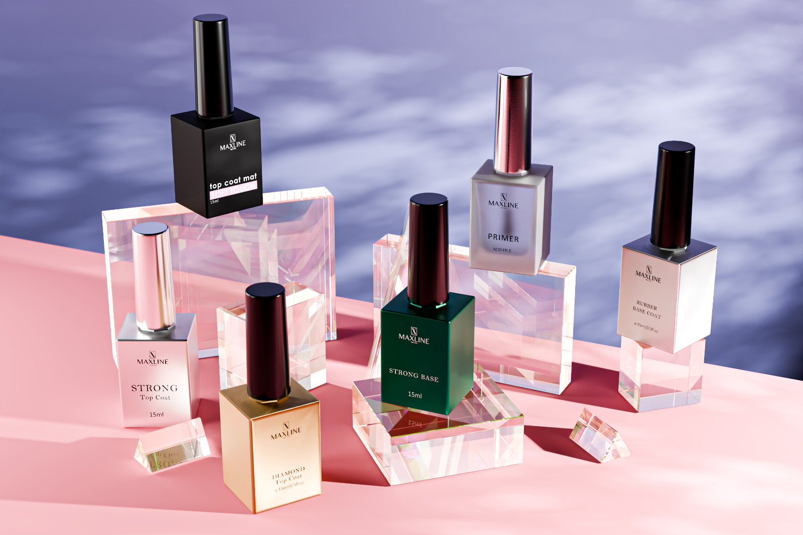 Gel Nail Polish completePro 6PCS 15ml each, Prep, Strong base, Strong top coat,