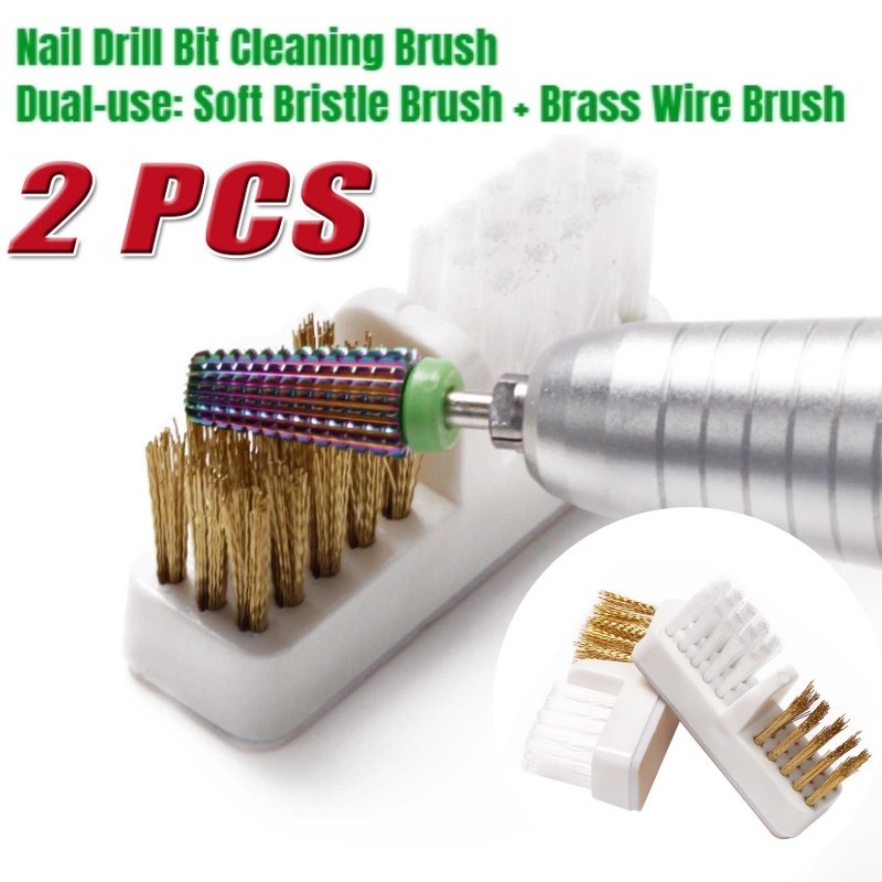 2PCS Brass Cleaning Brush Professional Nail Cleaner Small Wire Brushes Rotary