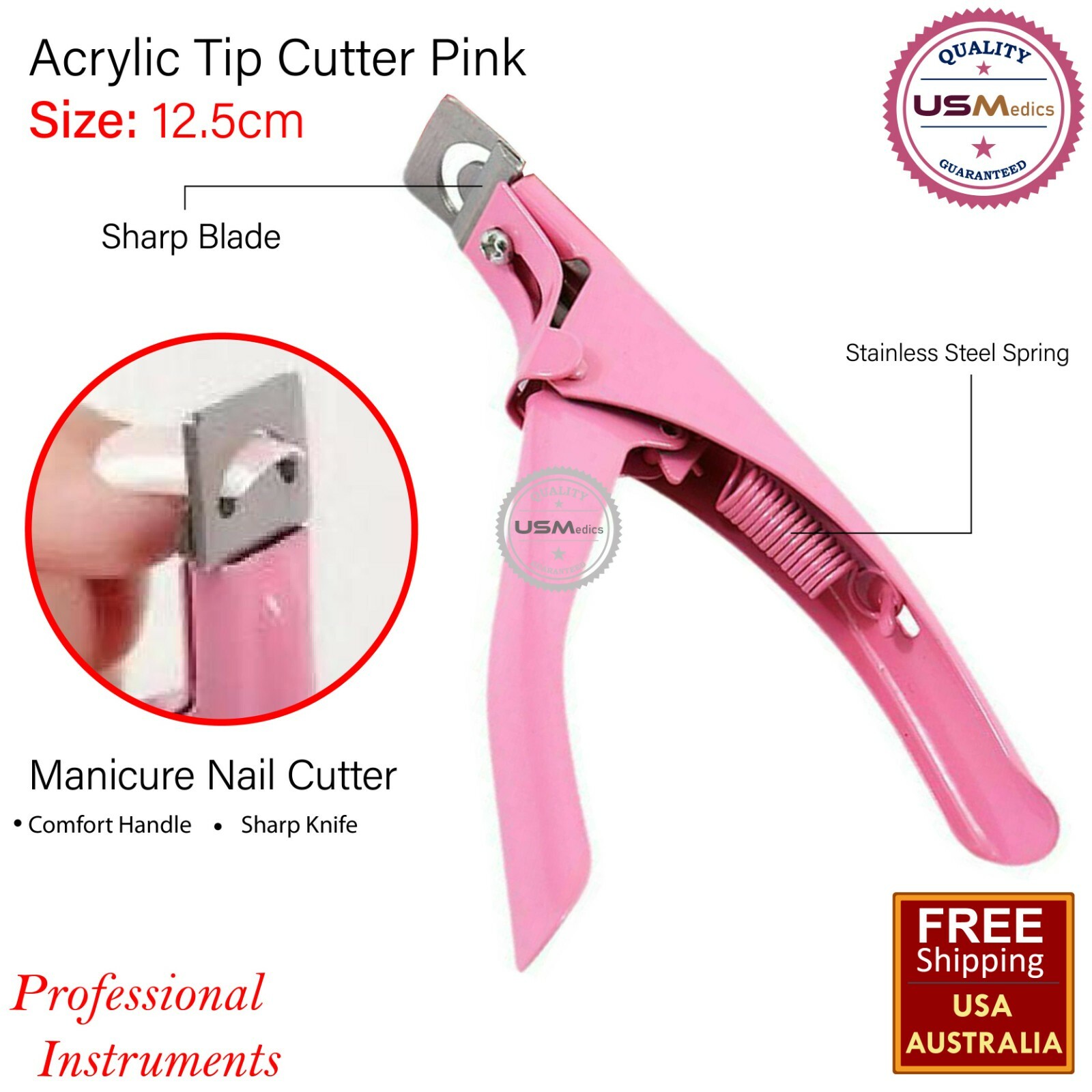 Manicure False Nail Clipper Acrylic Tips Cutter Nail Art Scissors NEW BEADEN®