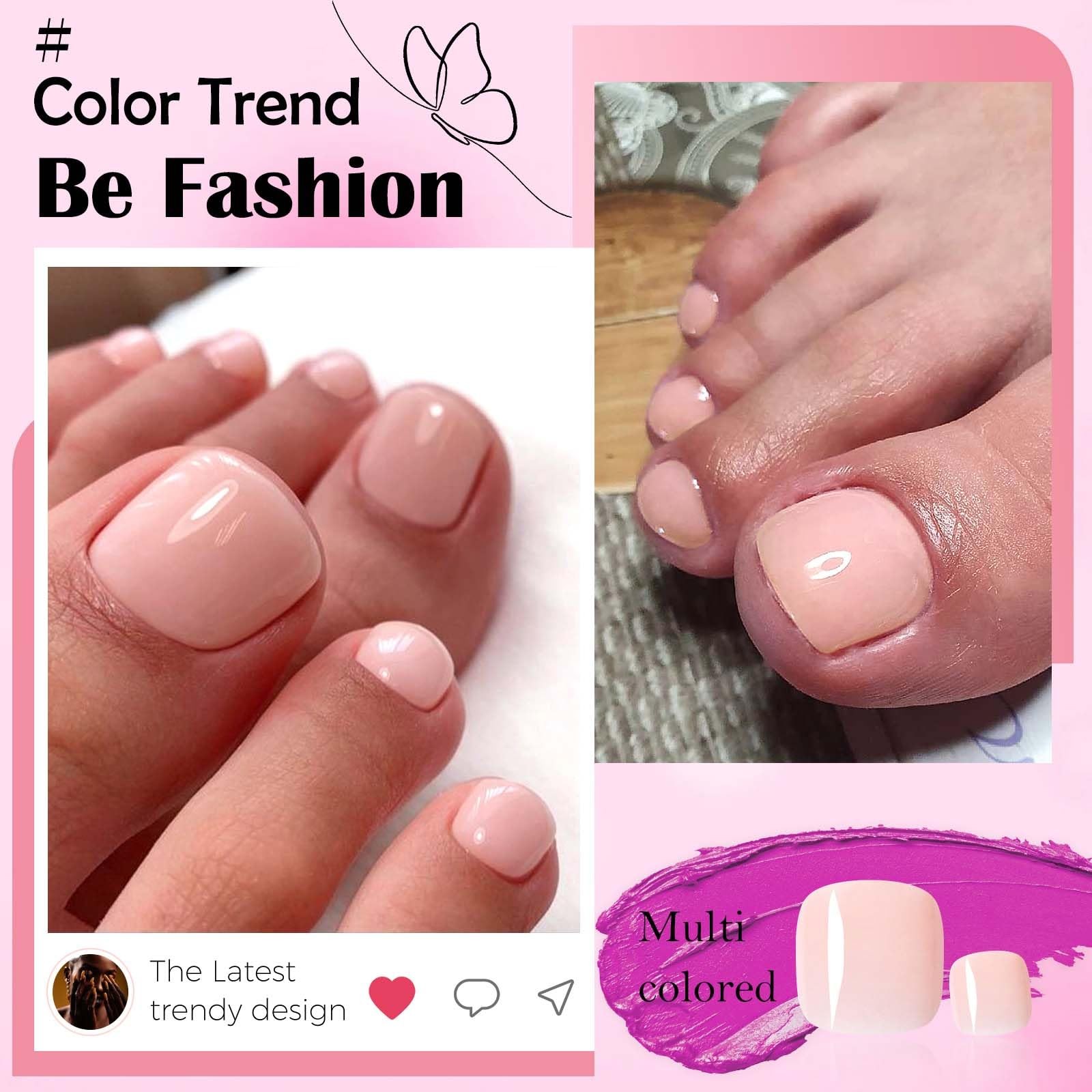 240 Matte White Press On Toenails Short Square Full Cover False Toe Nails Tips