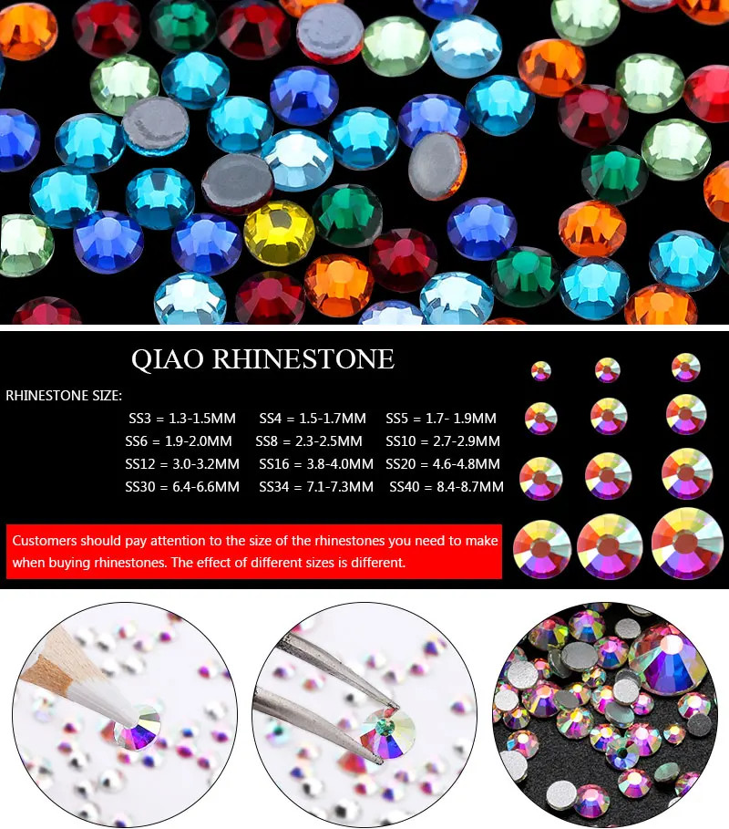 2025 Top quality SS3-SS50 Clear Crystal White 3D Nail Art Decoration rhinestones