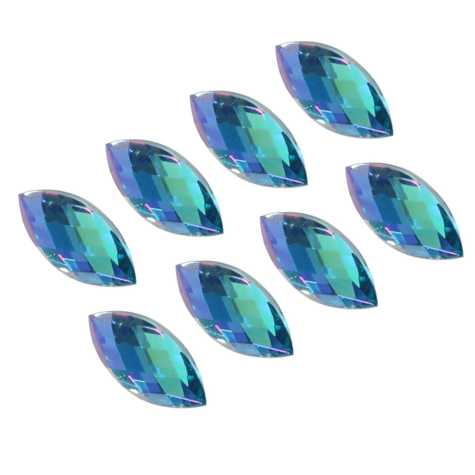 ¦Colorful Horse Eye Shape Acrylic Rhinestones Flat Back Art Accessories(Light