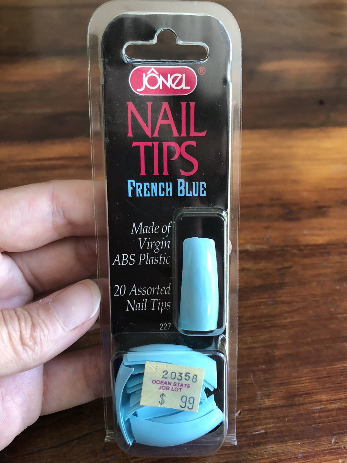 Vtg JONEL French Blue Nail Tips 20 Assorted Nails 1997 Movie Prop