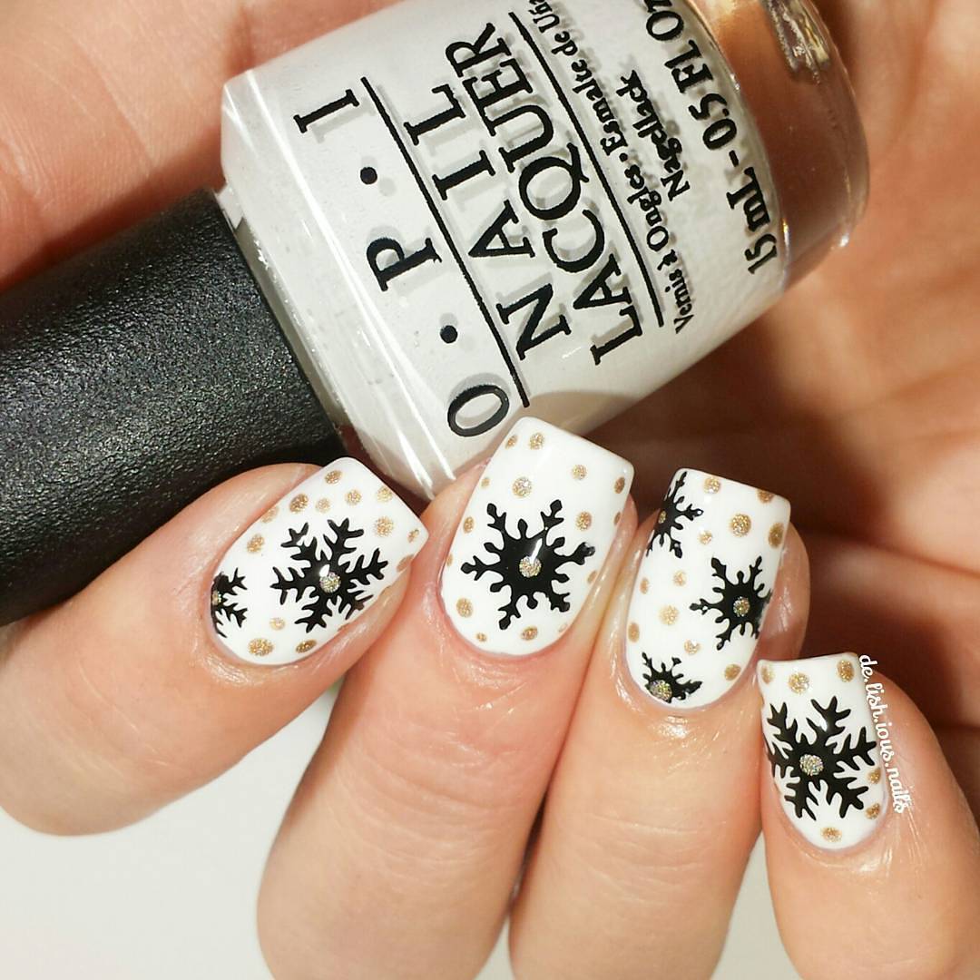 Silver Merry Snowflakes Stencils for Nails, Christmas Nails, Nail Art