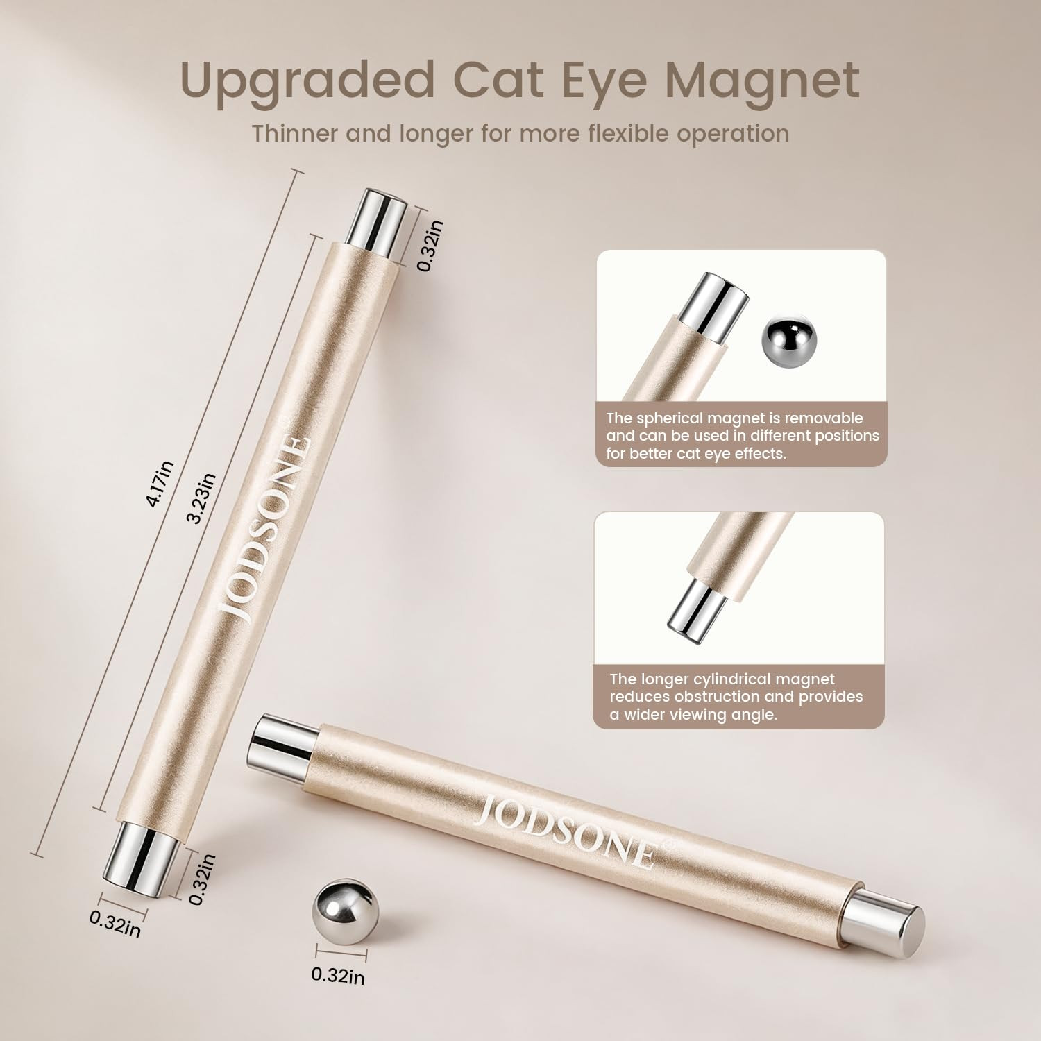 3-In-1 Cat-Eye Magnet Nail Art Tool,Cylindrical & Ball Magnet Pens,Flexible Mult
