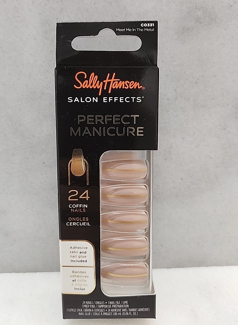 Sally Hansen Perfect Manicure Salon Effect, Meet Me in the Metal-24 Coffin