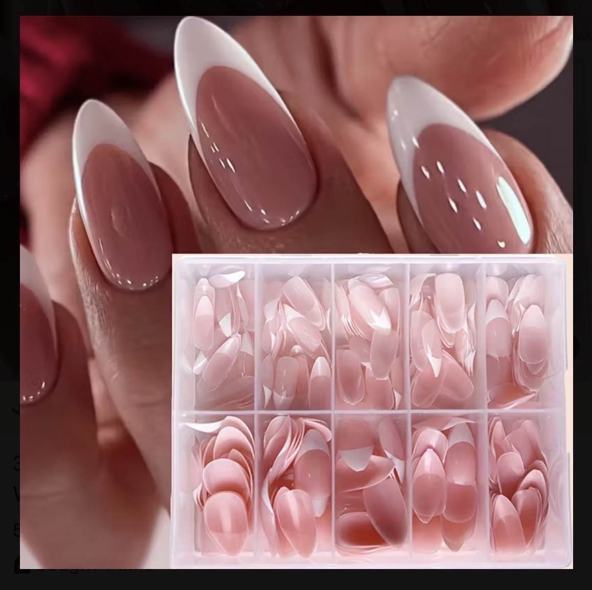 360pcs Short/Medium Almond French Tip Press on GelX Nails – Pink and White