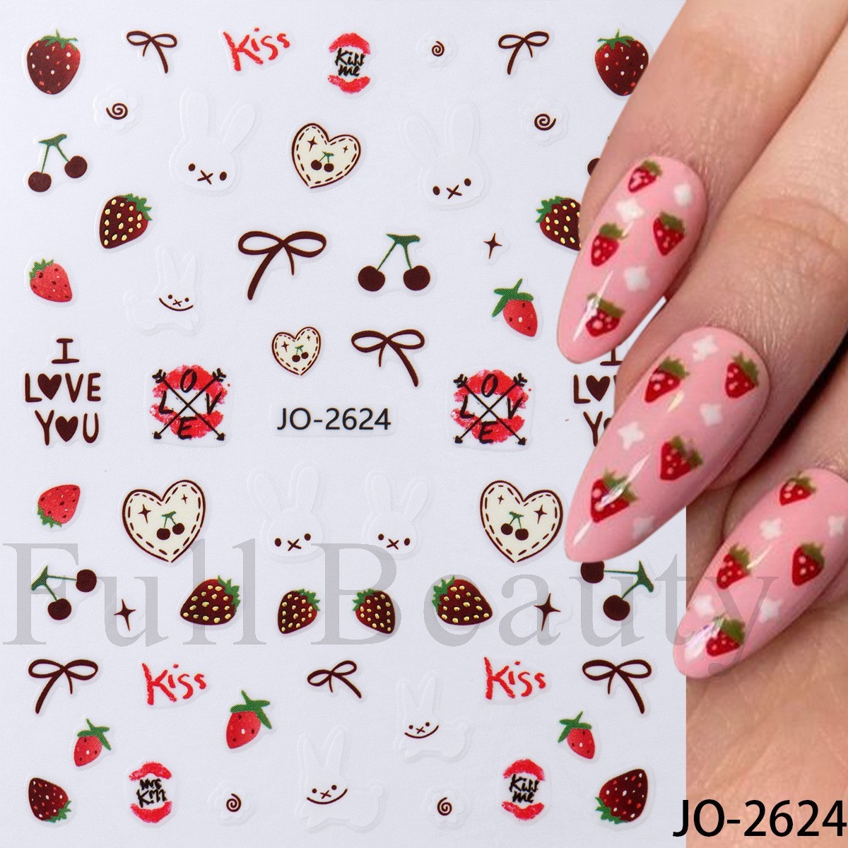 6Pcs Nail Art Sticker Web Bow Cat Sun Star Self-Adhesive Slider Decoration NH30