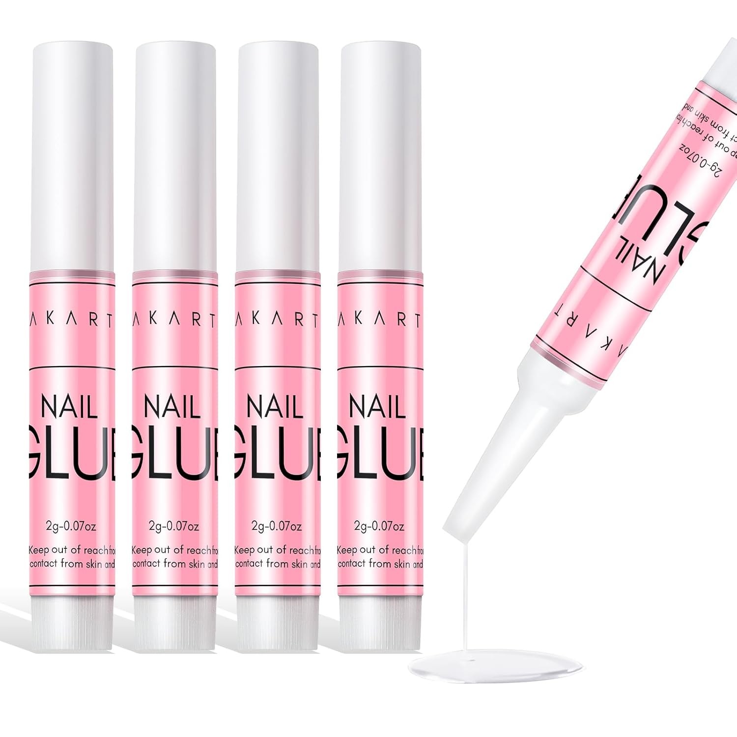 Makartt Nail Glue for Press On Nails, Fast Air Dry No UV Lamp, Strong Bond for