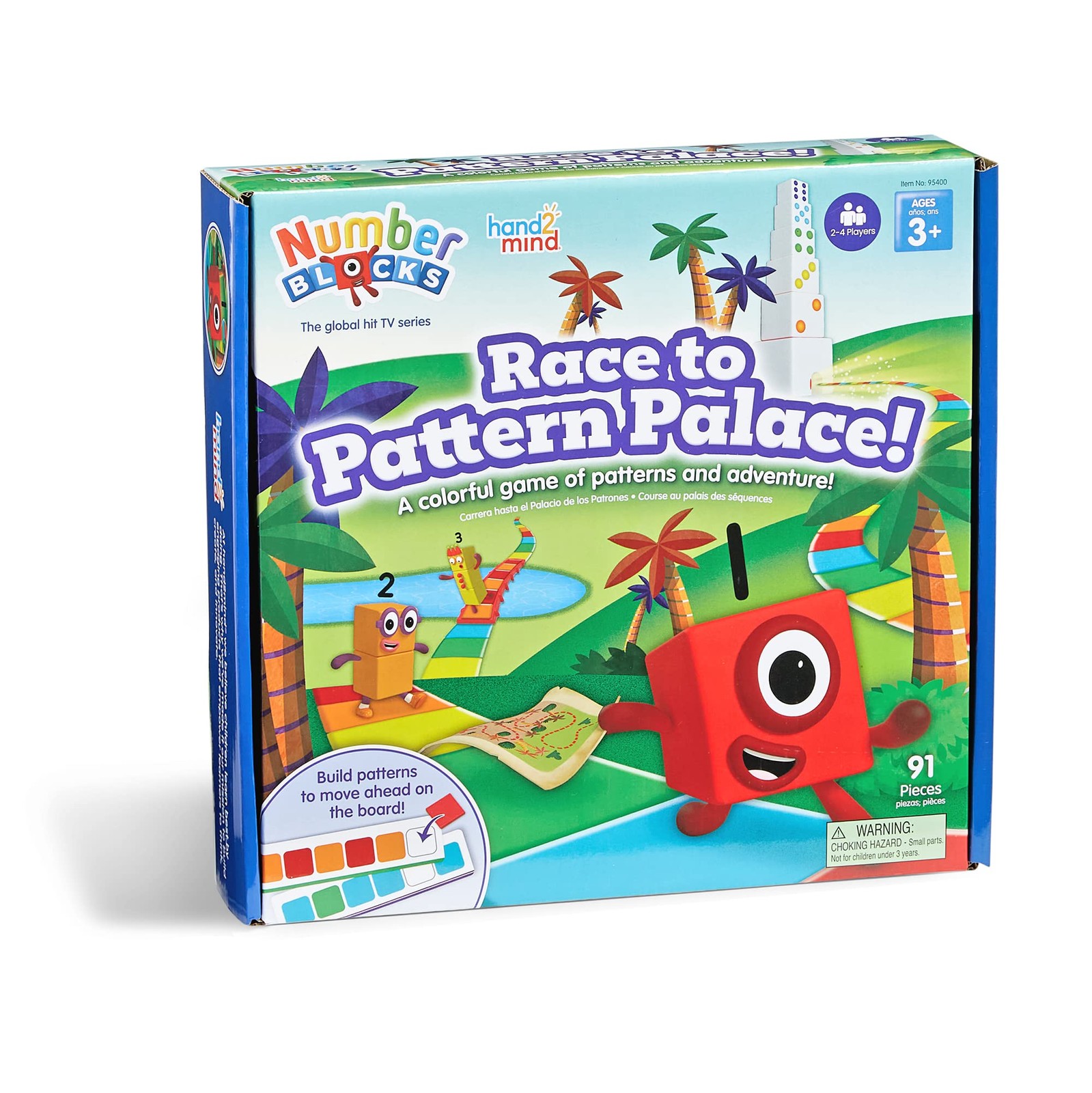 hand2mind Numberblocks Race to Pattern Palace! Board Game, Multiple Colors