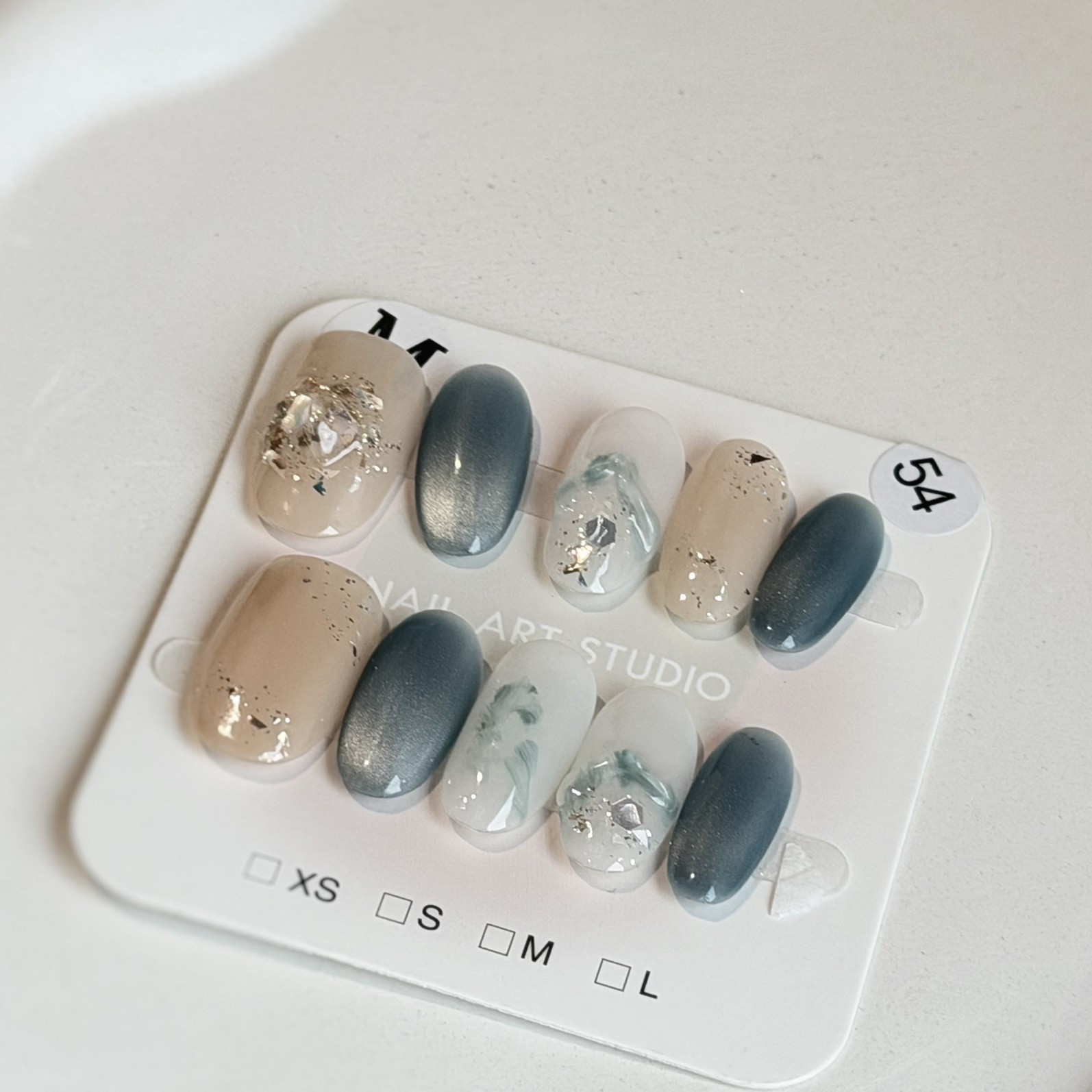 Unique Handmade Press-On Nails Size M | One of a Kind Set, Reusable 54