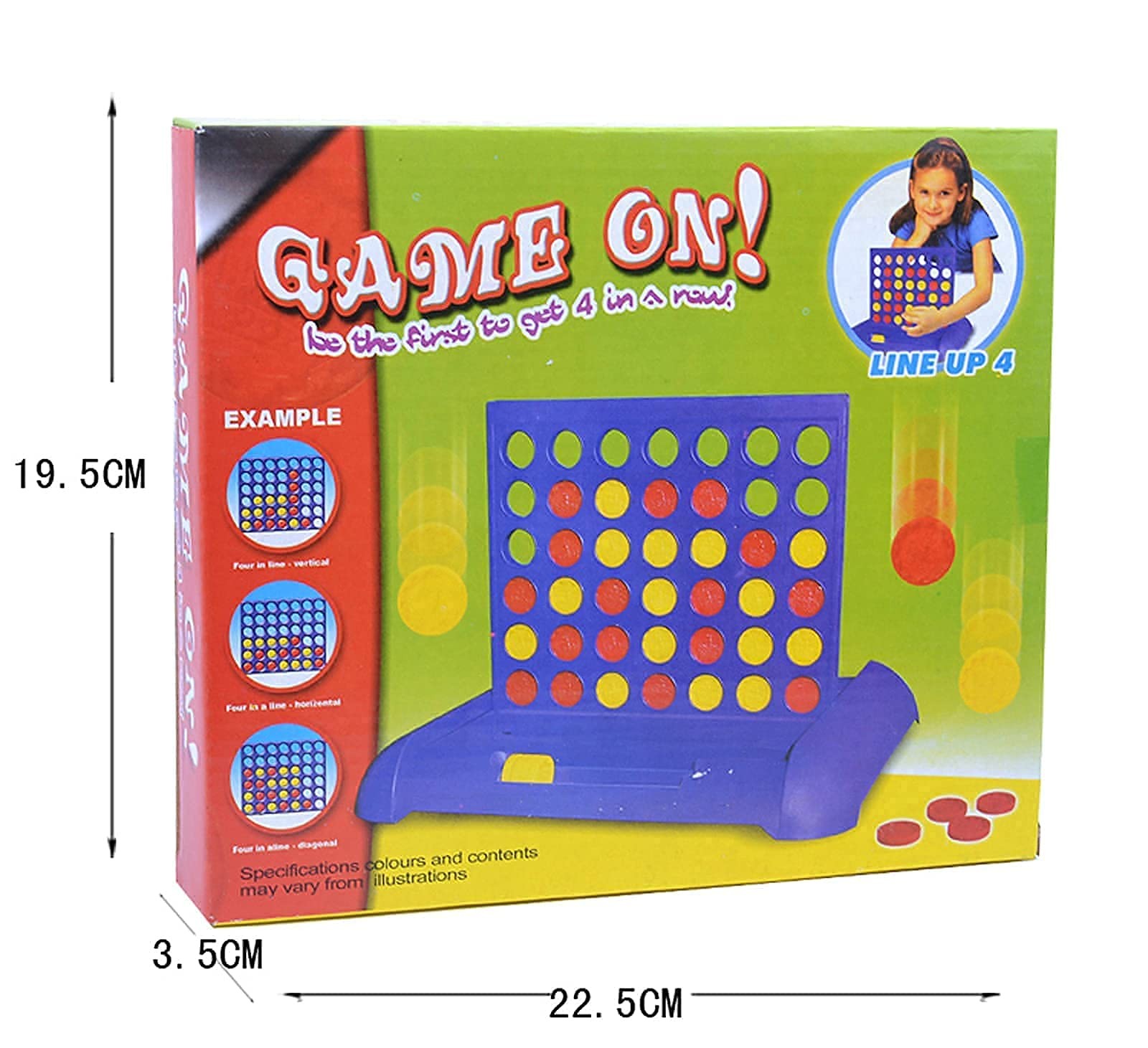 4 IN A ROW Board Games Foldable Line up 4 Toys 9.25*7.5*8.46 inches, Blue