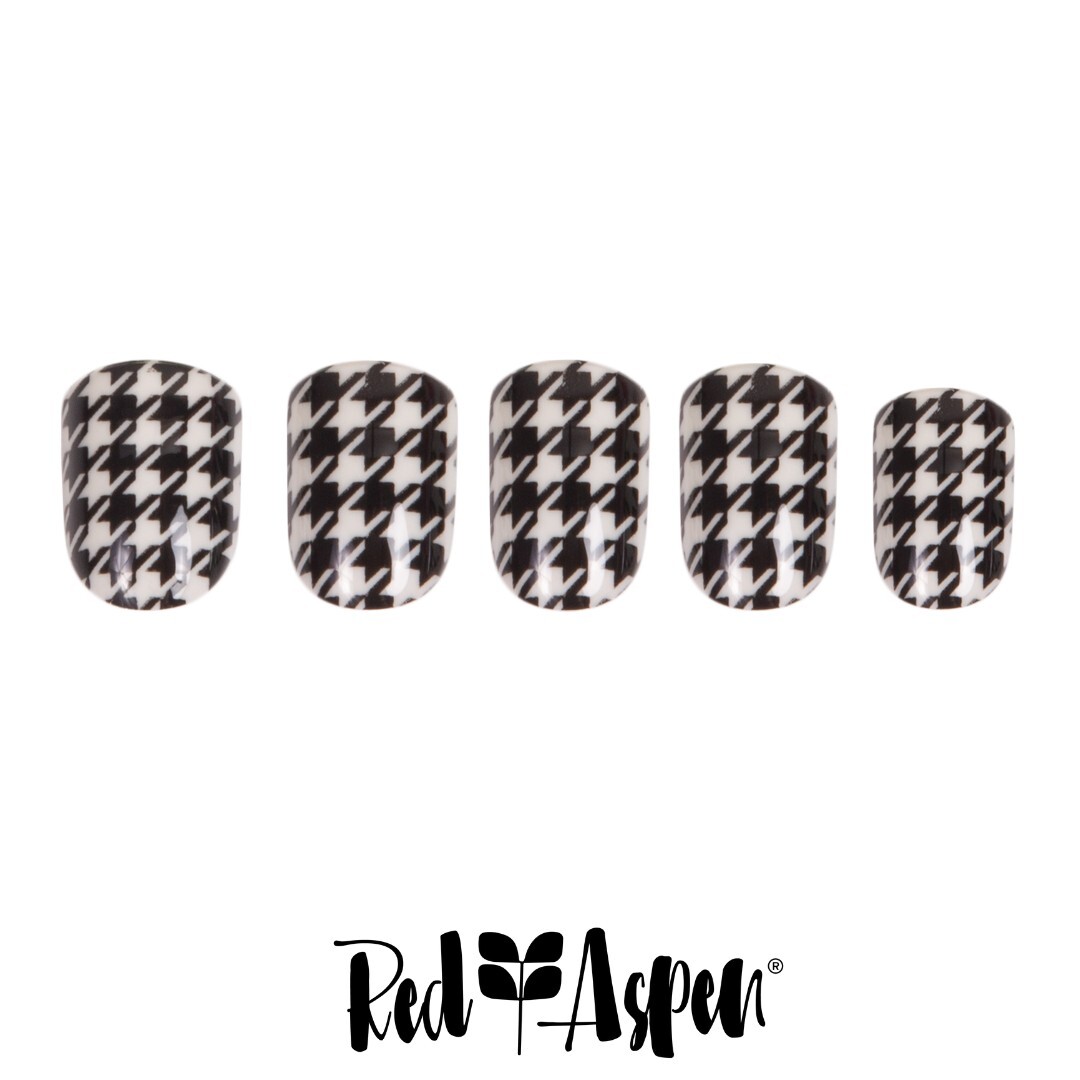 RELEASE THE HOUNDSTOOTH, ELEANOR!- RED ASPEN- REUSABLE- Black + white houndstoot