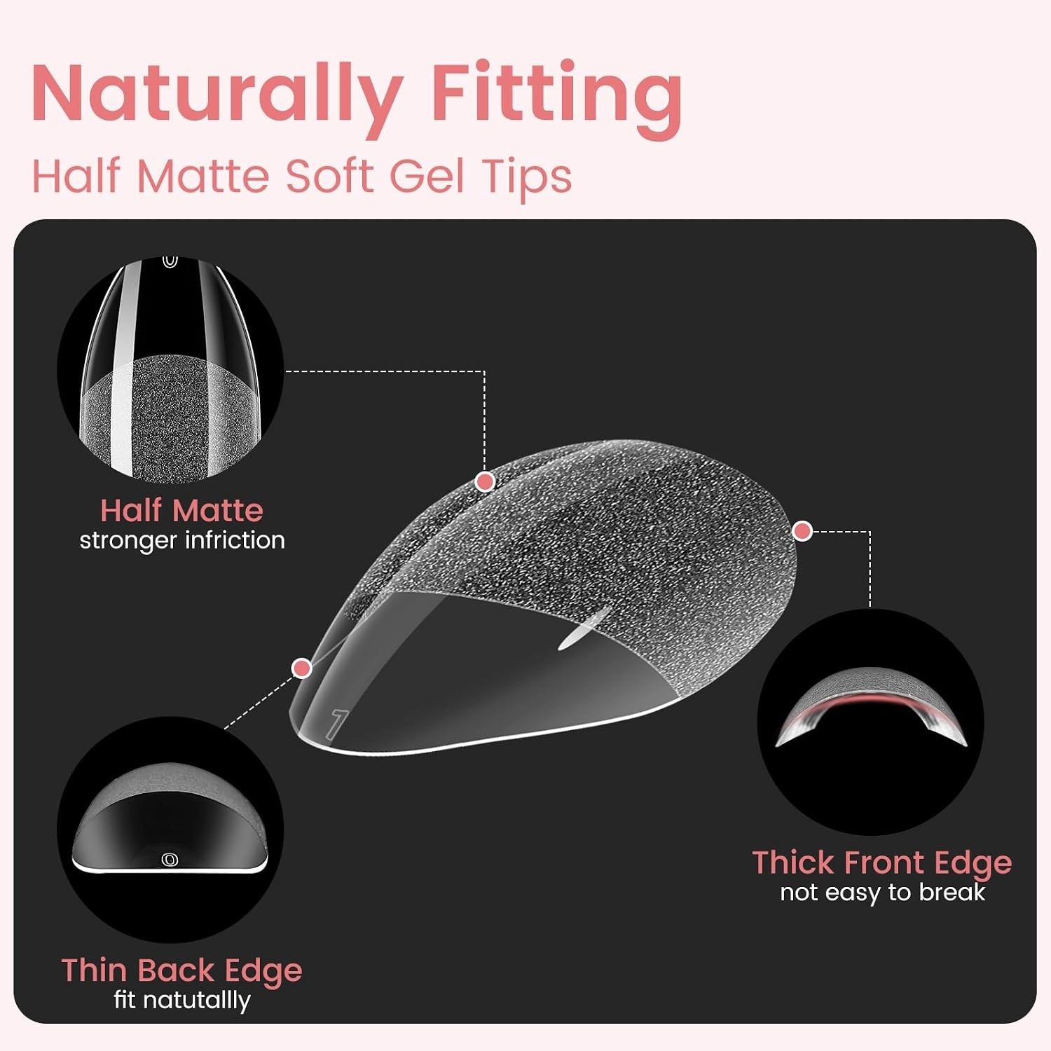 Almond Nail Tips Short: 240pcs Pre-shape Acrylic Fake Nails Tips Almond Shape…