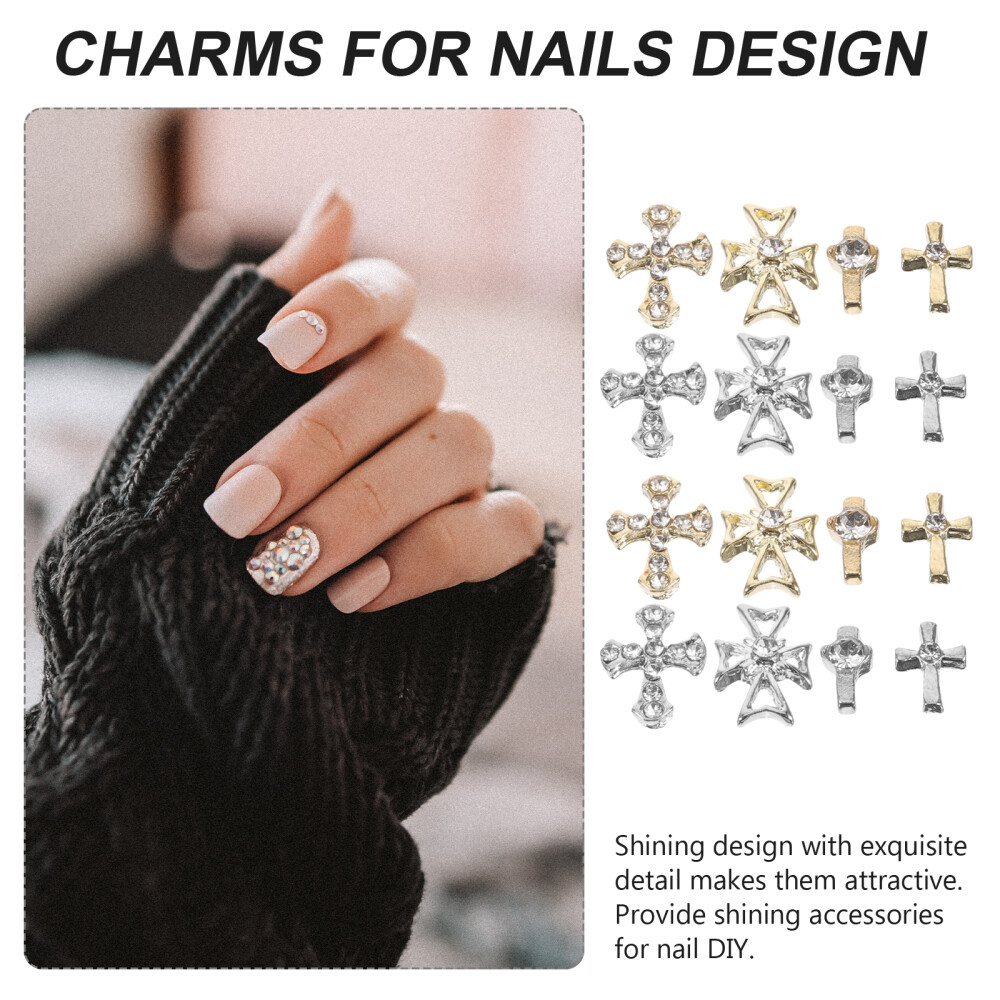 80 Pcs Charms for Nails Cross Cagzzee Manicure Decoration Miss