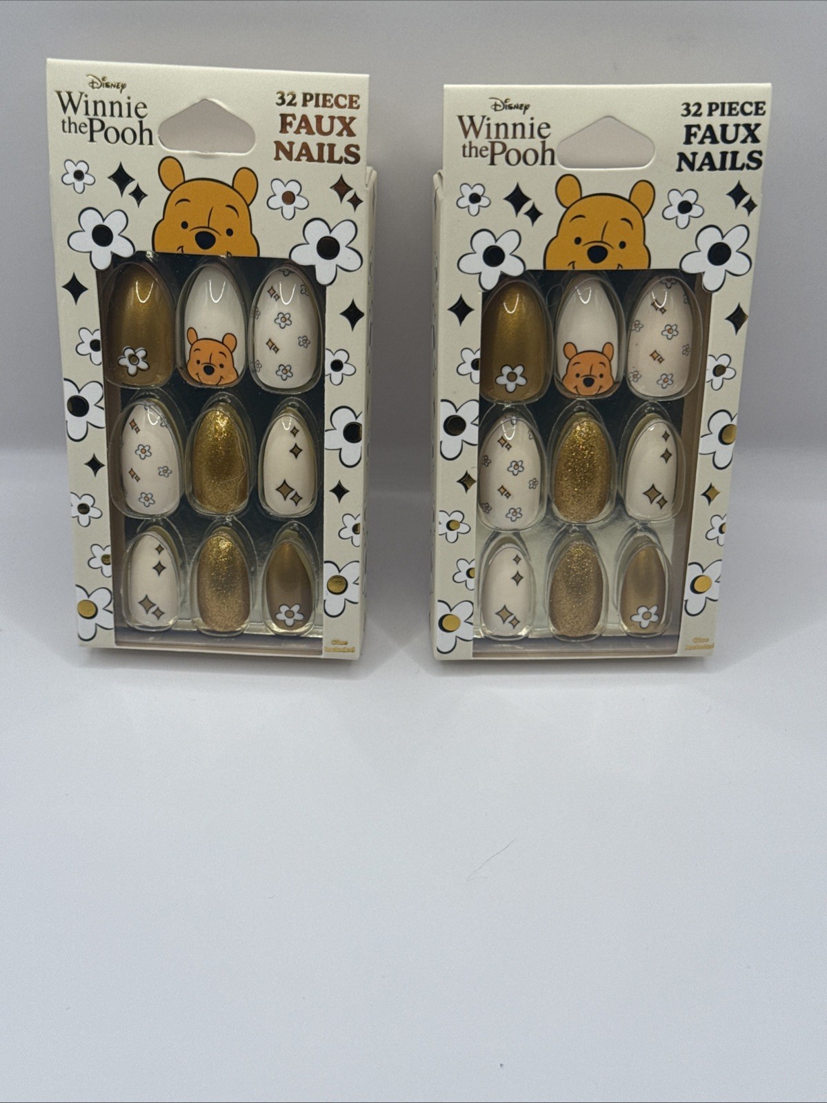 Disney Winnie The Pooh Faux Nails 32 Count Each New In Box 2 Packs!