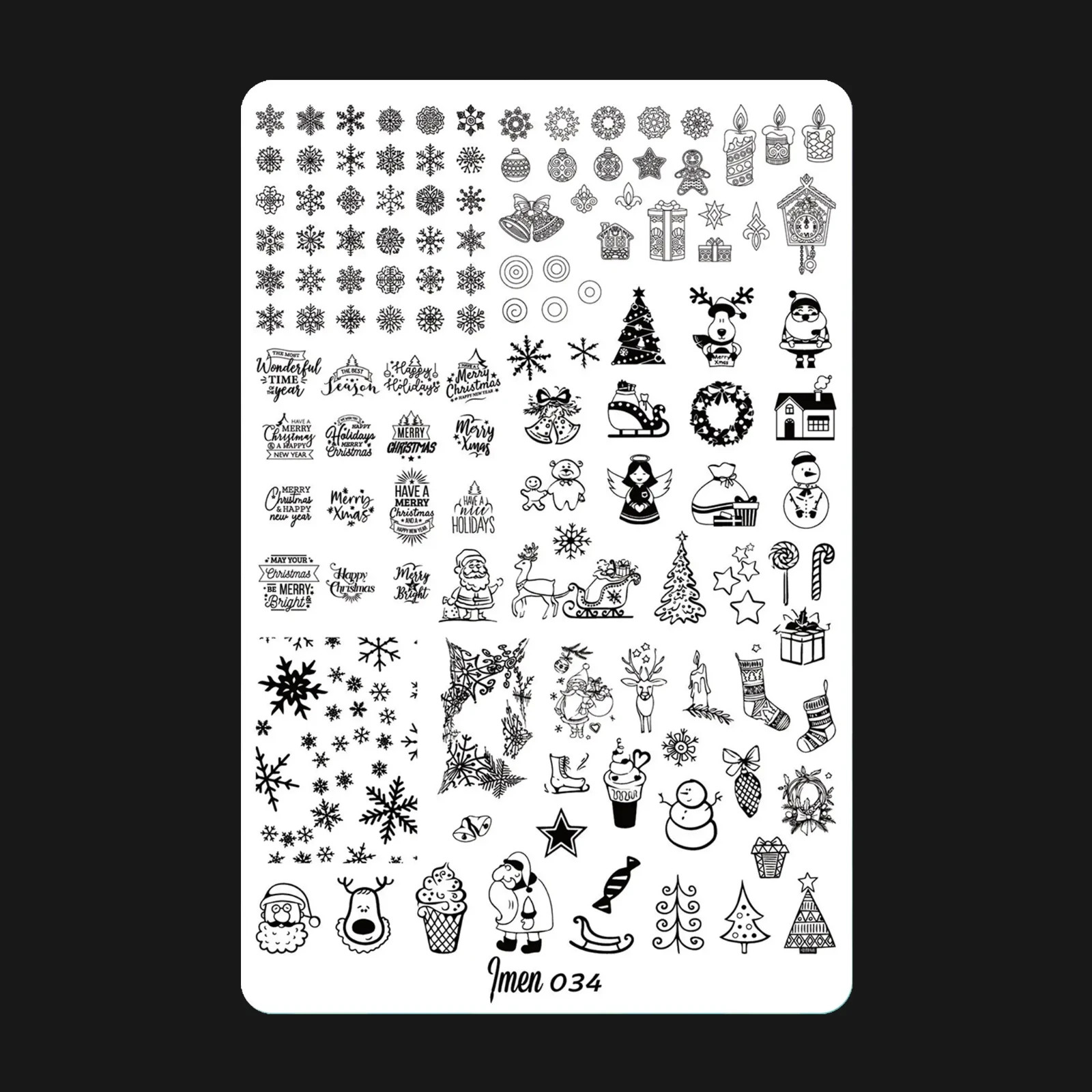Imen Nail Stamping Plate 034 – Christmas New