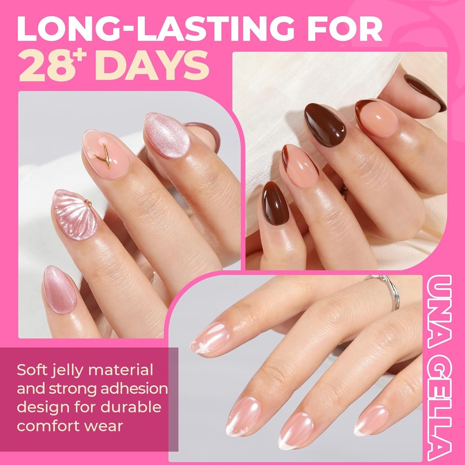 UNA GELLA Extra Short Almond Nail Tips Full Cover 504PCS Gel Nail Tips Short Alm