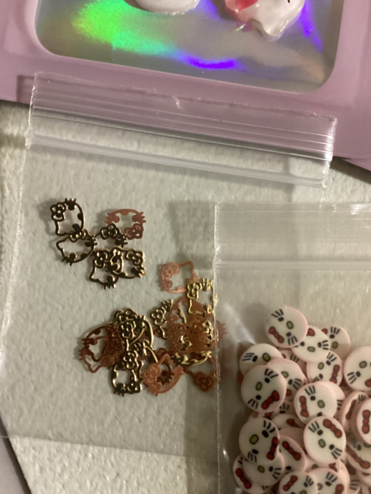 Grab bags Cartoon Hello Kitty Flat back Nail Art Manicure Decors Charm lot