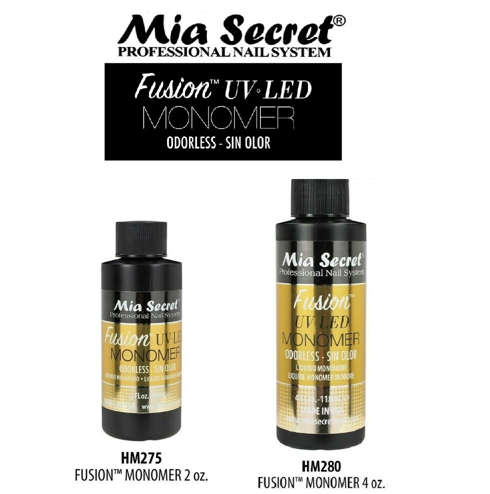 Mia Secret Fusion UV-LED Monomer Odorless Sin Olor 2 oz / 4 oz – CHOOSE THE SIZE