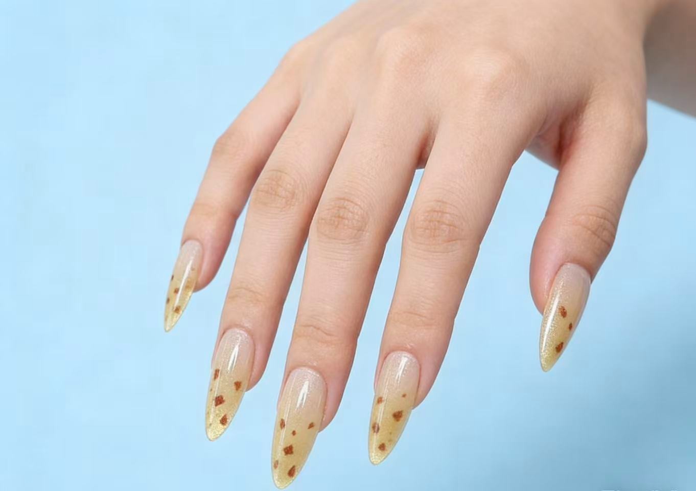 Amber Press-on Nails 10pcs Brand New Free Shipping