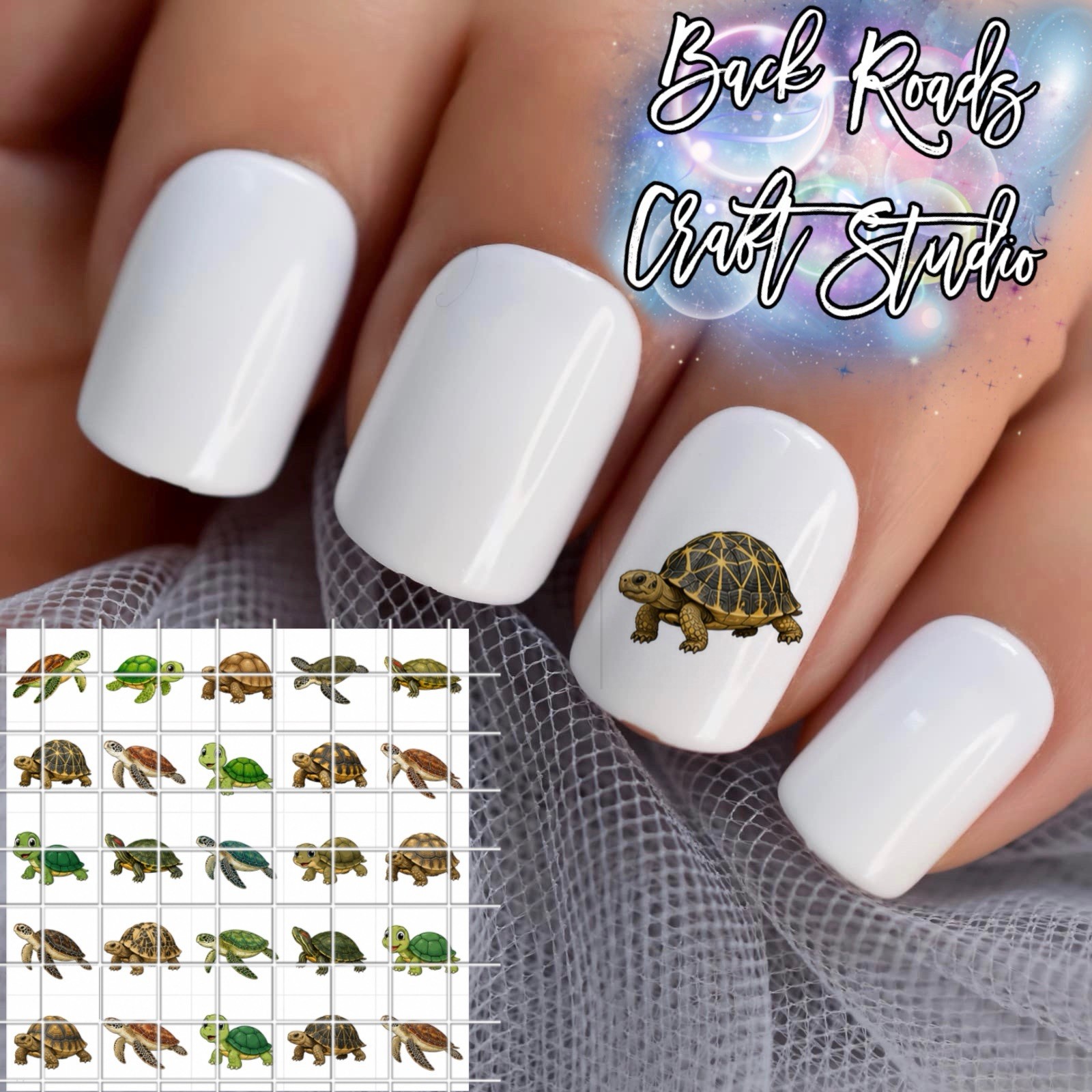 Turtles Waterslide Finger Nail Decals Instructions Bonus set of 50 JM